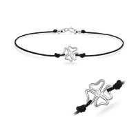 Matt Rope with Clover Leaf Silver Anklet ANK-104